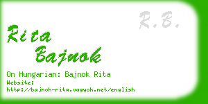 rita bajnok business card